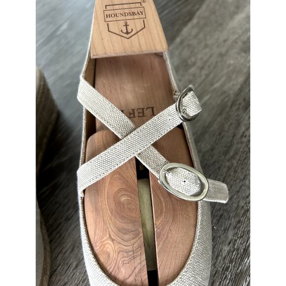 EUC Vintage Castañer Beige Canvas Espadrille Wedge Sandals EU 37 US 6.5 Peep Toe - Picture 3 of 14